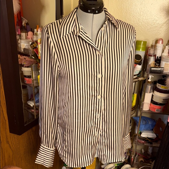 H&M Tops - H&M Black and White Striped Blouse